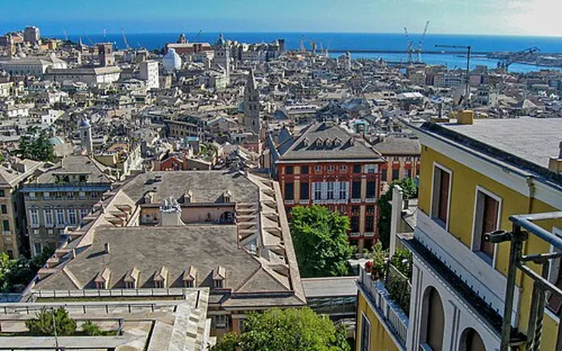 Genoa from above, towards the port