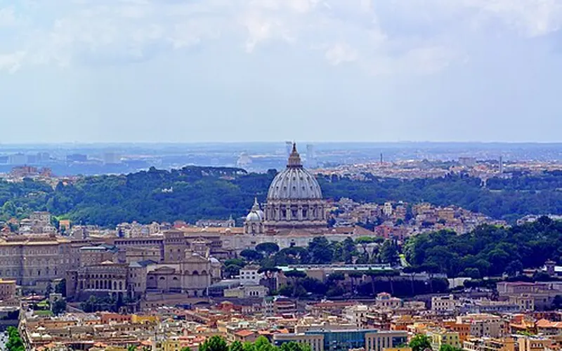 Rome and the dome of St Peter's from Monte Mario