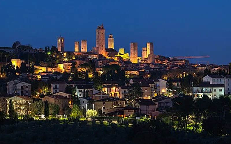 The towers of San Gimignano in the evening