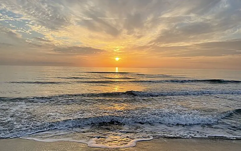 Sunset from the beach of Viareggio