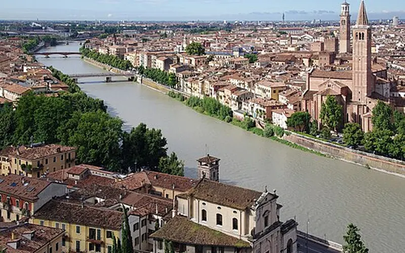 Verona and the Adige from Castel San Pietro